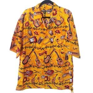 Box Office Island Mens Guitar Musical Instruments Size L Novelty Resortwear